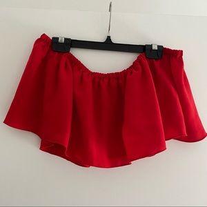 Aritzia Wilfred flutter off the shoulder crop top